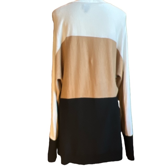 Soho jeans EUC black tan and white block lightweight crew neck sweater. X-Large - Picture 3 of 5